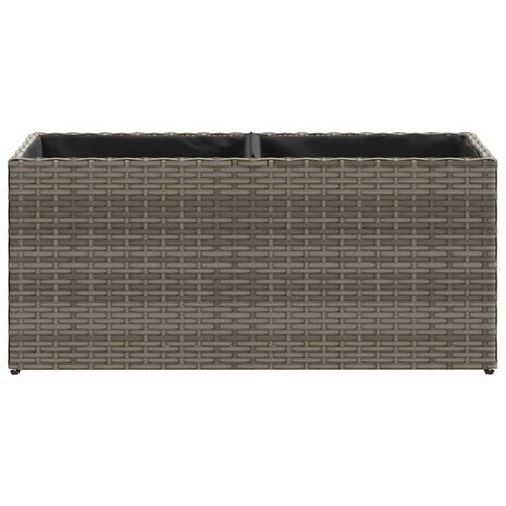 Plantenbakken met 2 potten 2 st 72x30x32 cm poly rattan grijs 6