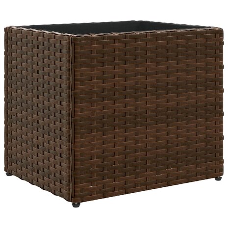 Plantenbakken 2 st 36x30x32 cm poly rattan bruin 5