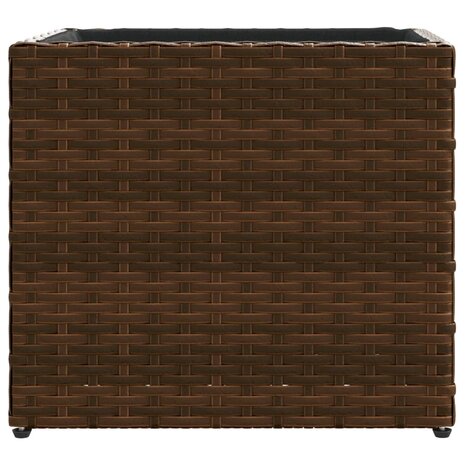 Plantenbakken 2 st 36x30x32 cm poly rattan bruin 6