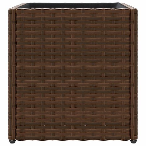 Plantenbakken 2 st 36x30x32 cm poly rattan bruin 7