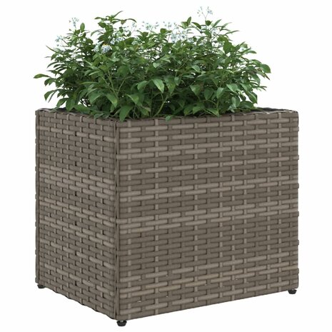 Plantenbakken 2 st 36x30x32 cm poly rattan grijs 4