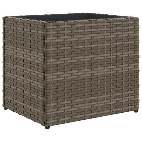 Plantenbakken 2 st 36x30x32 cm poly rattan grijs 5