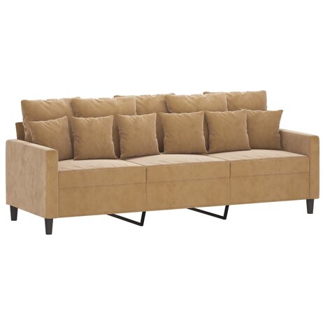 2-delige Loungeset met kussens fluweel bruin 4