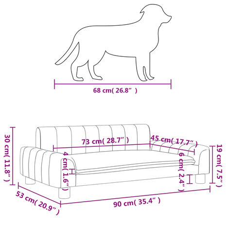 Hondenmand 90x53x30 cm stof bruin 7