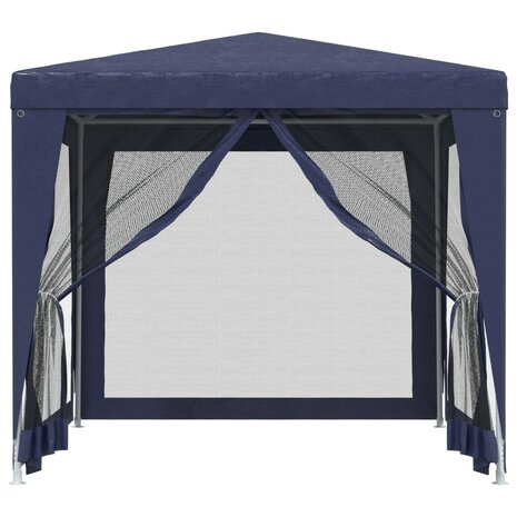 Partytent met 4 mesh zijwanden 2,5x2,5 m HDPE blauw 3