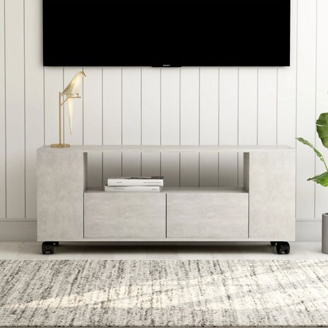 Tv-meubel 120x35x48 cm bewerkt hout betongrijs 1