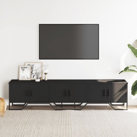 Tv-meubel 180x34x41 cm bewerkt hout zwart 3