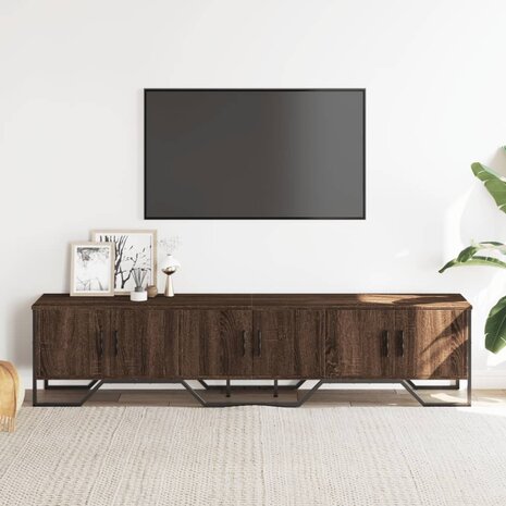 Tv-meubel 180x34x41 cm bewerkt hout bruin eikenkleurig 3