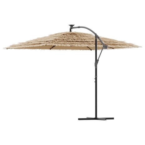 Parasol met LED&apos;s en stalen paal 290x290x238 cm bruin 6