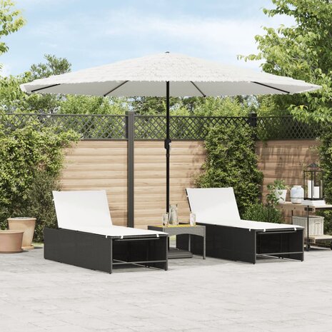 Parasol met stalen paal 388x388x248 cm wit 1