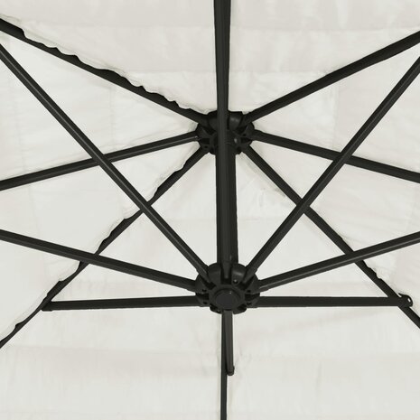 Parasol met stalen paal 388x388x248 cm wit 7