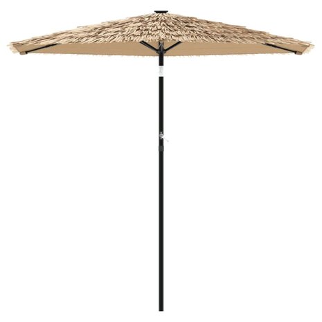 Parasol met LED&apos;s en stalen paal 223x223x231 cm bruin 4