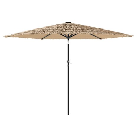 Parasol met LED&apos;s en stalen paal 288x288x225 cm bruin 2