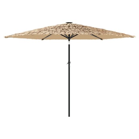 Parasol met LED&apos;s en stalen paal 288x288x225 cm bruin 6