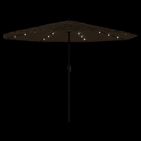 Parasol met LED&apos;s en stalen paal 324x324x247 cm bruin 8