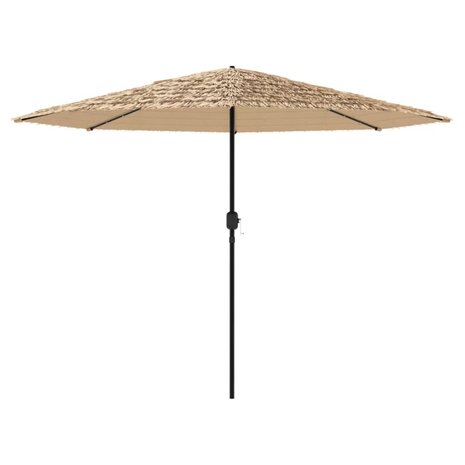 Parasol met LED&apos;s en stalen paal 388x388x248 cm bruin 5