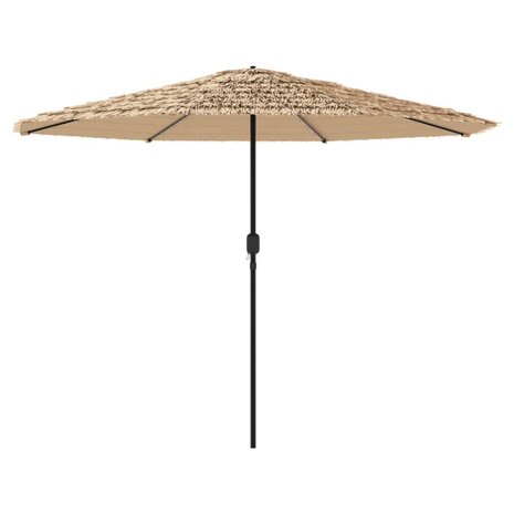 Parasol met LED&apos;s en stalen paal 388x388x248 cm bruin 6