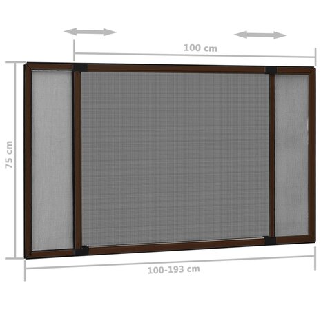 Raamhor uitschuifbaar (100-193)x75 cm bruin 11