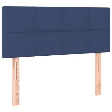 Boxspring met matras en LED stof blauw 80x200 cm 7