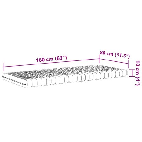 Schuimmatras voor kinderen 7 zone hardheid 20 ILD 80x160 cm wit 9