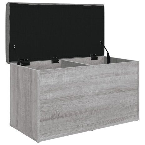 Opbergbankje 82x42x45 cm bewerkt hout grijs sonoma eikenkleurig 4