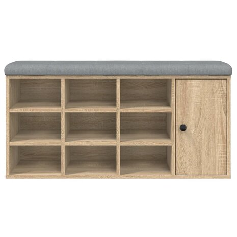 Schoenenbank 102x32x50 cm bewerkt hout sonoma eikenkleurig 5