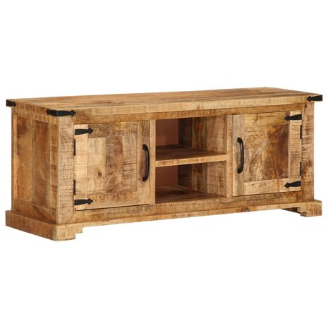 Tv-meubel 110x35x45 cm massief ruw mangohout 2