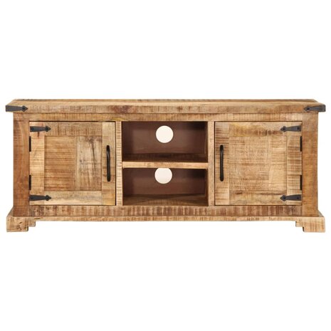 Tv-meubel 110x35x45 cm massief ruw mangohout 4