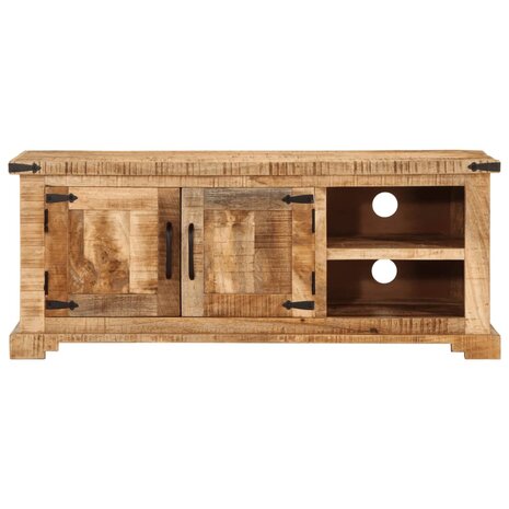 Tv-meubel 110x35x45 cm massief ruw mangohout 4