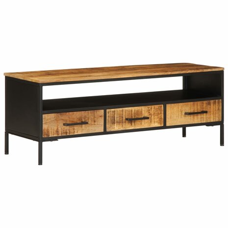 Tv-meubel 110x35x40 cm massief ruw mangohout 1