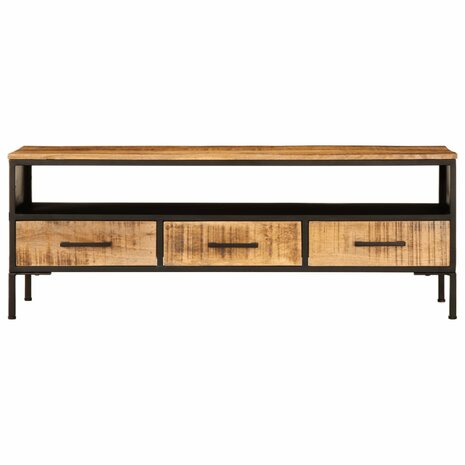 Tv-meubel 110x35x40 cm massief ruw mangohout 4