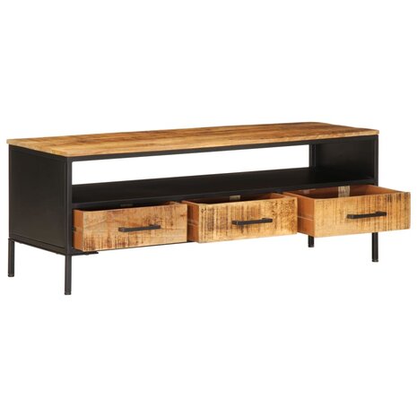 Tv-meubel 110x35x40 cm massief ruw mangohout 5