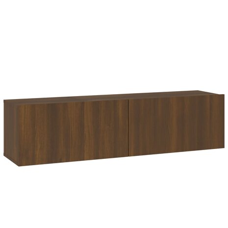 Tv-wandmeubel 120x30x30 cm bewerkt hout bruin eikenkleur 2