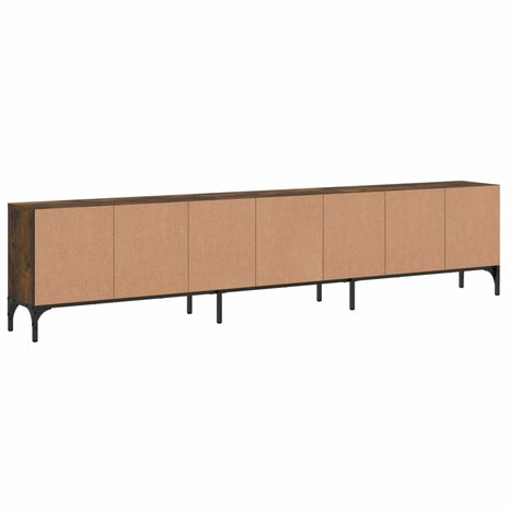 Tv-meubel met lade 200x25x44 cm bewerkt hout gerookt eikenkleur 8