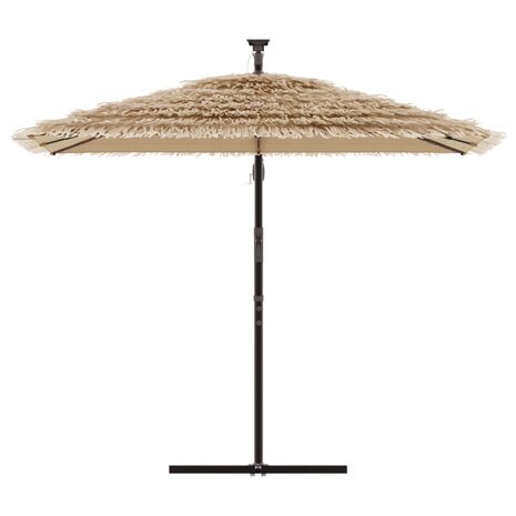 Parasol met LED&apos;s en stalen paal 246x246x230 cm bruin 4