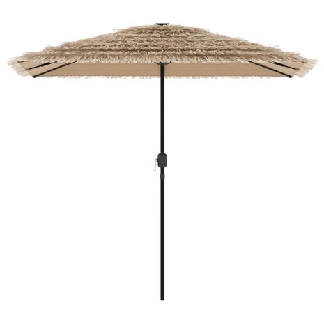 Parasol met LED&apos;s en stalen paal 248x248x248 cm bruin 6