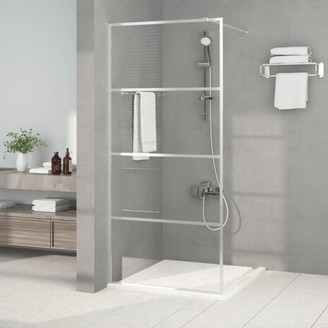 Inloopdouchewand 90x195 cm transparant ESG-glas zilverkleurig 1