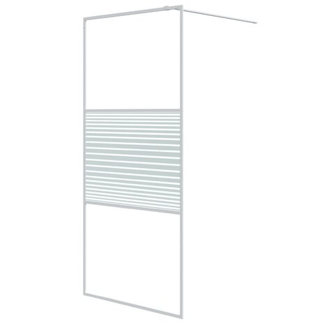 Inloopdouchewand 90x195 cm transparant ESG-glas wit 2