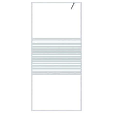 Inloopdouchewand 90x195 cm transparant ESG-glas wit 3