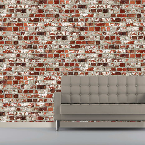 DUTCH WALLCOVERINGS Behang Brick rood 1