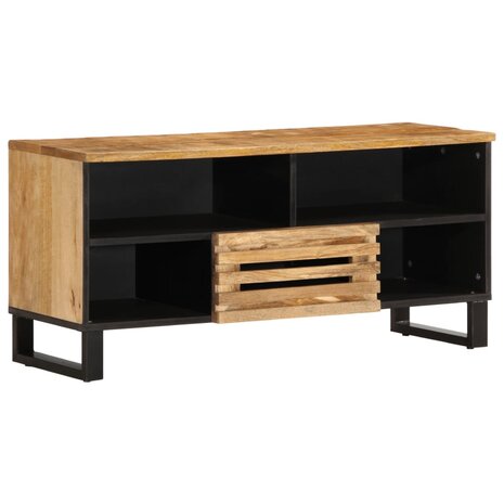 Tv-meubel 100x34x46 cm massief ruw mangohout 1