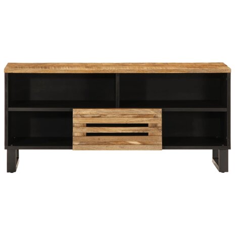 Tv-meubel 100x34x46 cm massief ruw mangohout 2