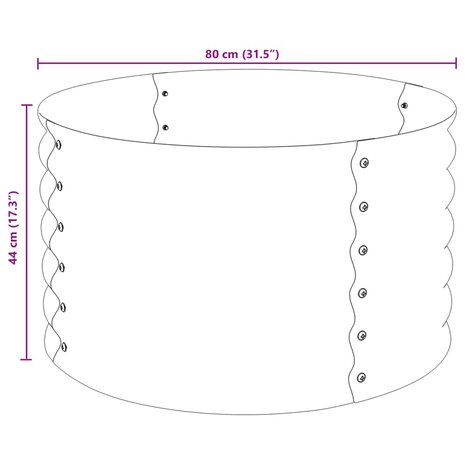 Plantenbak verhoogd 80x80x44 cm gegalvaniseerd staal grijs 7