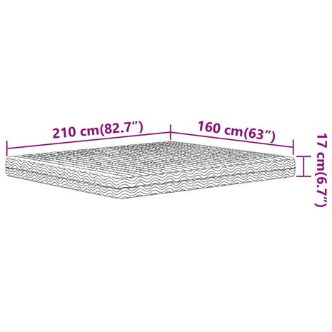 Schuimmatras hardheid H2 H3 160x210 cm wit 9