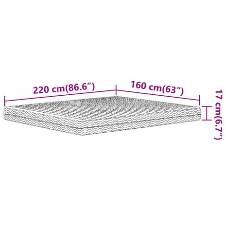 Schuimmatras hardheid H2 H3 160x220 cm wit 9