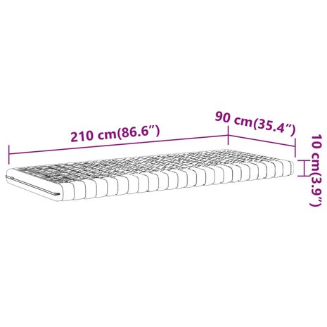 Schuimmatras 7 zones hardheid 20 ILD 90x210 cm wit 9