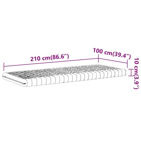 Schuimmatras 7 zones hardheid 20 ILD 100x210 cm wit 9