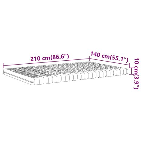 Schuimmatras 7 zones hardheid 20 ILD 140x210 cm wit 9