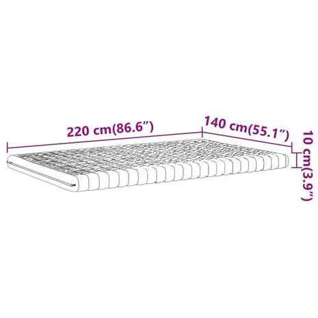 Schuimmatras 7 zones hardheid 20 ILD 140x220 cm wit 9