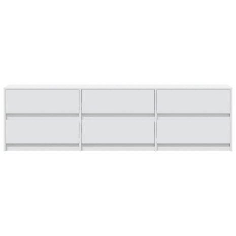 Tv-meubel met LED 180x34x50 cm bewerkt hout wit 7